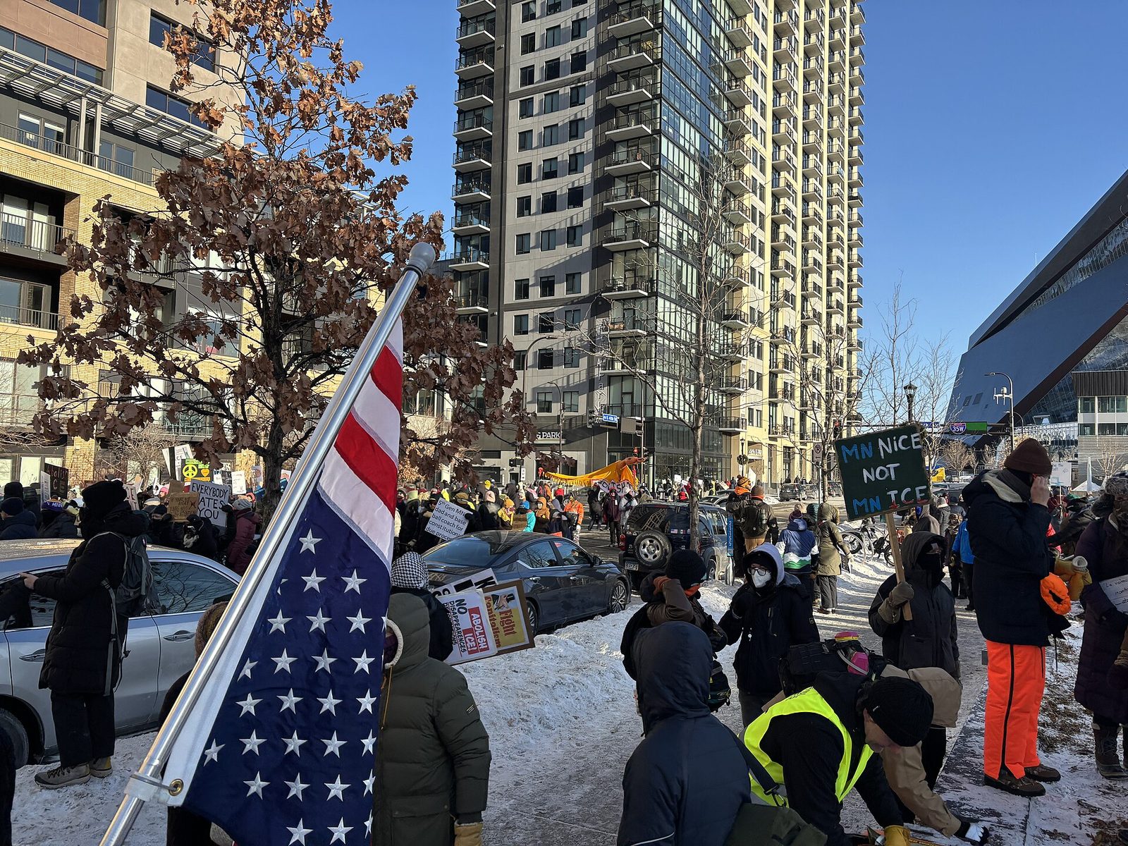 Protesta contra ICE en Minneapolis, enero de 2026