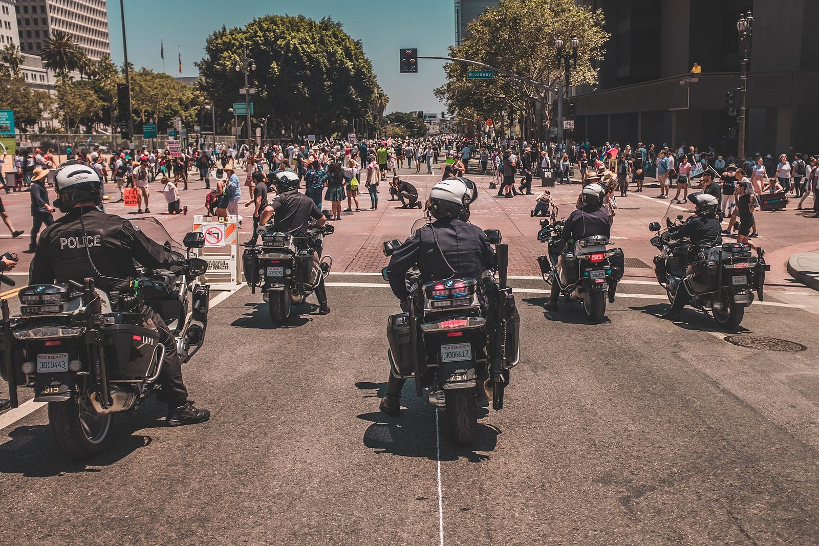 Protesta por los derechos de los migrantes en Los Ángeles